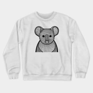 Koala Ink Art - cool detailed animal design - on white Crewneck Sweatshirt